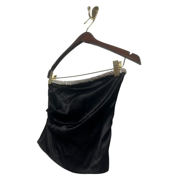 NWT ZARA Strapless Satin Effect Top Black XS - Picture 5 of 10